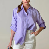 HUT - Boyfriend Linen Shirt - Lavender