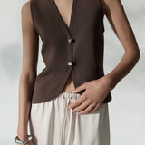 ELKA COLLECTIVE - Lana Knit Vest - Chocolate