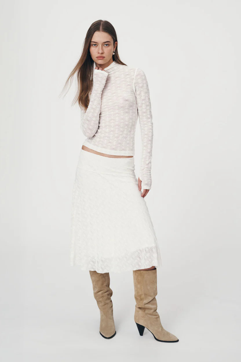ROWIE - Lydia Flower Lace Midi Skirt