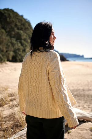 MAXTED - Cable Cardigan - Ivory