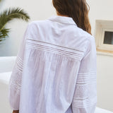 INDI & COLD - Embroidered Voile Shirt - Blanco