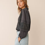 INDI & COLD - Embroidered Voile Shirt - Carbon