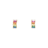 FAIRLEY - Rainbow Baguette Cluster Huggies