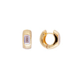 FAIRLEY - Crystal Emerald Cut Huggies