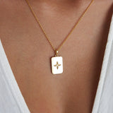 MURKANI - Hanging Rectangle Necklace | Gold