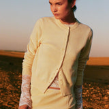 ROWIE - Maeve Merino Knit Cardigan - Lemon