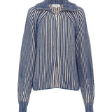 ROWIE - Markus Zip Knit Cardigan - Colbalt Creme