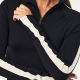 P.E NATION - Nightfall Quarter Zip L/S - Black / Cloud