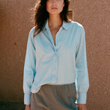 ROWIE - Nola Organic Long Sleeve Shirt - Sky