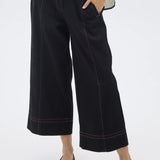 POL CLOTHING - Raydel Contrast Denim Pant - Black / Toffee