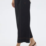 POL CLOTHING - Raydel Contrast Denim Pant - Black / Toffee