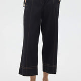POL CLOTHING - Raydel Contrast Denim Pant - Black / Toffee