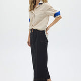 POL CLOTHING - Raydel Contrast Denim Pant - Black / Toffee
