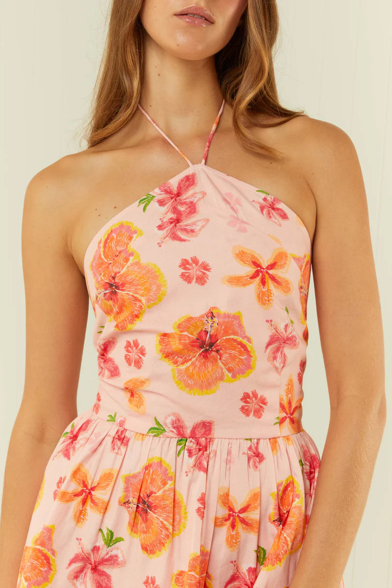 PALM NOOSA - Isabella Mini Dress - Spanish Hibiscus