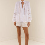 PALM NOOSA - Bella Blouse - White Linen