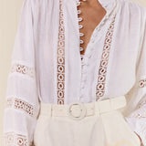PALM NOOSA - Bella Blouse - White Linen