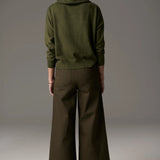POL CLOTHING - Beech Drawcord Knit - Khaki