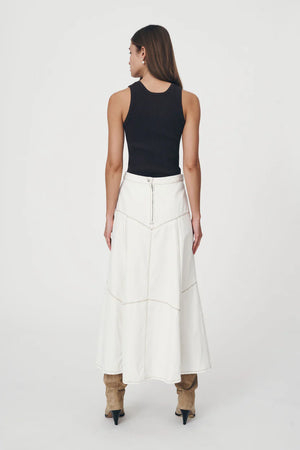 ROWIE - Paloma Organic Midi Skirt - Creme