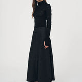 ROWIE - Paloma Organic Midi Skirt - Washed Black