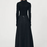 ROWIE - Paloma Organic Midi Skirt - Washed Black