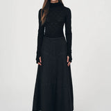 ROWIE - Paloma Organic Midi Skirt - Washed Black