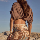 SPELL - Villa Tropic Oversized Biker Tee - Coffee