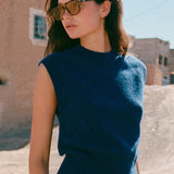ROWIE - Quinn Merino Knit Vest - Royal Blue