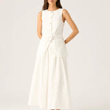 MOS THE LABEL - Isadora Midi Skirt - Pearl