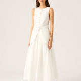 MOS THE LABEL - Isadora Midi Skirt - Pearl