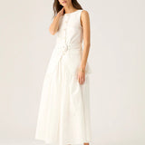 MOS THE LABEL - Isadora Midi Skirt - Pearl