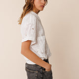 INDI & COLD - Combined Embroidery Shirt - Blanco