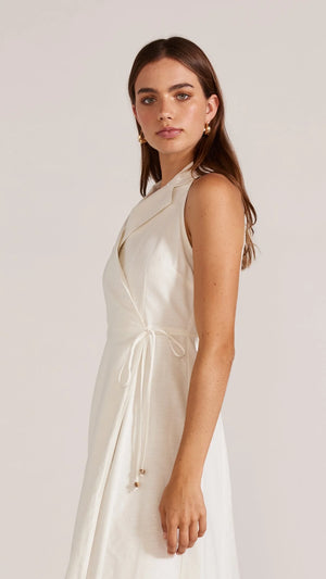 Staple the Label - Sorrell Wrap Midi Dress - White