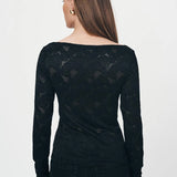 ROWIE - Samantha Lace Top - Noir