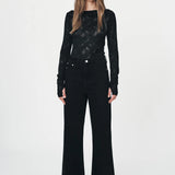 ROWIE - Samantha Lace Top - Noir
