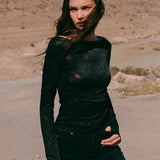 ROWIE - Samantha Lace Top - Noir