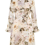 SOFIA THE LABEL - Arabella Frill Wrap Dress - Flora Print