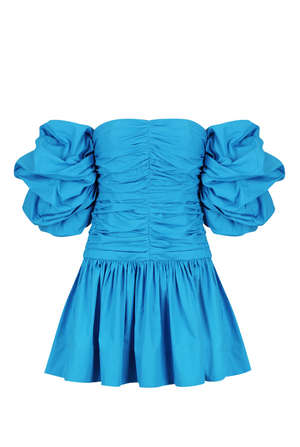 Shona Joy - Josephine Ruched Frill Mini Dress - Aqua