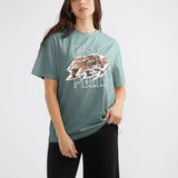 ENA PELLY - Jessie Oversized Tee Tigers Eye - Washed Dark Sage Green