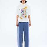 ENA PELLY - Sunflower Warp Tee - Vintage White