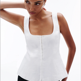 NUDE LUCY - Quinn Linen Vest - White