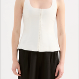 NUDE LUCY - Quinn Linen Vest - White