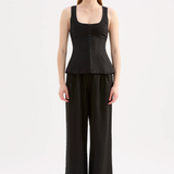 NUDE LUCY - Quinn Linen Vest - Black