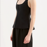 NUDE LUCY - Quinn Linen Vest - Black