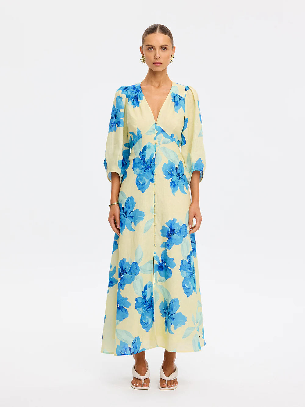 KIVARI - Sophie Maxi Dress - Yellow / Blue Gigi Belle Boutique KIVARI - Sophie Maxi Dress - Yellow / Blue Gigi Belle Boutique