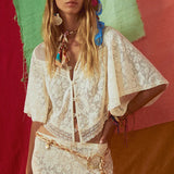 SPELL - Free Love Lace Crop - Vintage Cream