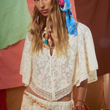 SPELL - Free Love Lace Crop - Vintage Cream