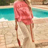 SPELL - Marina Piccola Oversized Biker Tee - Cosmos Pink