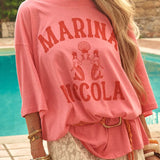 SPELL - Marina Piccola Oversized Biker Tee - Cosmos Pink
