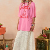 SPELL - Marina Piccola Oversized Biker Tee - Cosmos Pink
