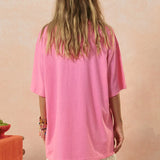 SPELL - Marina Piccola Oversized Biker Tee - Cosmos Pink